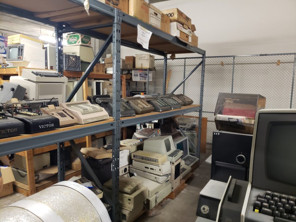 Electromechanical adding machines and other vintage artifacts in the former CMA collection