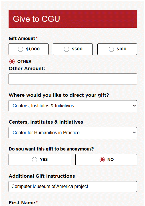 Instructions for donating to CMA project