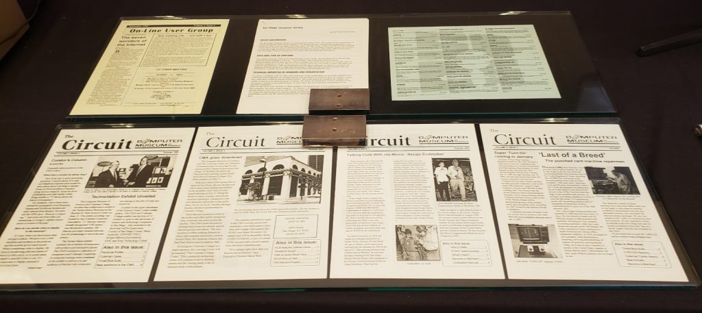 Old copies of the CMA membership newsletter, The Circuit, along with other vintage newsletters and flyers.